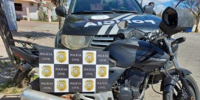 PC recupera moto roubada e prende autor do crime em São Lourenço do Sul
