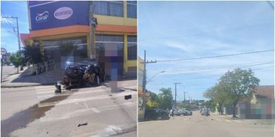 VÍDEO: colisão entre dois carros é registrada no centro de Camaquã