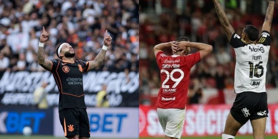 Grêmio é derrotado pelo Corinthians e Inter só empata com o Atlético-MG