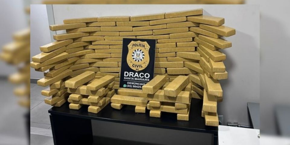 PC apreende mais de 100 kg de droga em Santa Maria