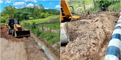 Prefeitura de Camaquã realiza obra de drenagem na Estrada do Campestre