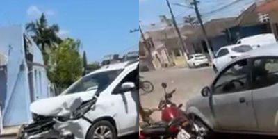 Colisão entre dois carros é registrada no centro de Camaquã