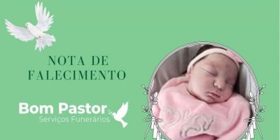 OBITUÁRIO: Nota de falecimento de Celina Fischer Lacerda, com apenas 1 mês e 8 dias de vida