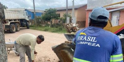 Prefeitura de Camaquã realiza ação de limpeza urbana no bairro São Pedro