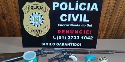 Homem investigado por violência doméstica é preso por posse irregular de arma de fogo em Encruzilhada do Sul