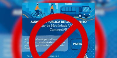 Prefeitura de Camaquã cancela Audiência Pública de Lançamento do Plano de Mobilidade Urbana