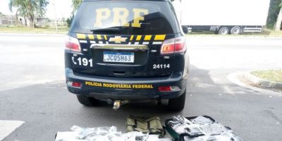 PRF prende motorista de caminhão transportando 83 kg de drogas em Rio Grande