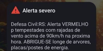 Alerta Cell Broadcast é emitido pela primeira vez para Região Metropolitana de Porto Alegre