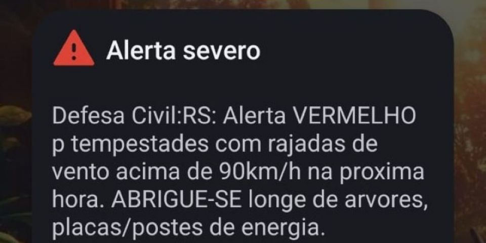 Alerta Cell Broadcast é emitido pela primeira vez para Região Metropolitana de Porto Alegre