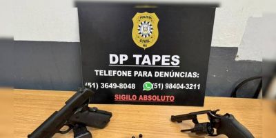 Investigado por violência doméstica é preso com pistola e revólver em Sentinela do Sul
