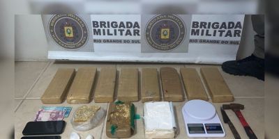 Mais de 10 kg de drogas são apreendidos no bairro Ouro Verde, em Camaquã