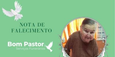 OBITUÁRIO: Nota de Falecimento de Irena Bierhals, de 86 anos