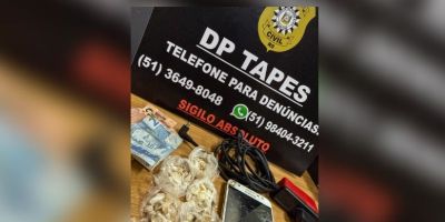 Homem que saiu da cadeia em dezembro e usava tornozeleira eletrônica é preso com 130 pedras de crack em Tapes