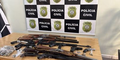 Operação da Polícia Civil recolhe 16 armas e munições em residência de suspeito