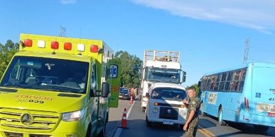 Colisão entre duas motos deixa motociclista ferido na BR-116 no Sul do RS