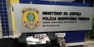 Mulher é presa com carga de cigarros contrabandeados em ônibus que seguia de Camaquã a Pelotas