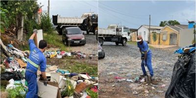 Serviço de limpeza urbana é realizado no bairro Bom Sucesso, em Camaquã