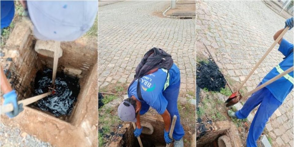 Reparos na rede de esgoto são realizados no bairro Dr. Rosinha, em Camaquã